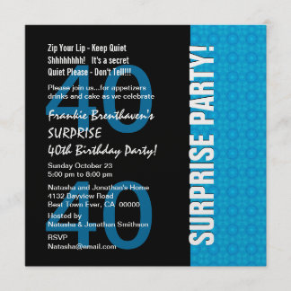 Invitación 40 Aniversario moderno Turquesa azul W1780