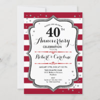 40 Aniversario - Rojo Rubí Blanco Plata