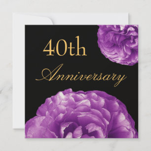 Invitación 40 Aniversario - Rosas PÚRPURA
