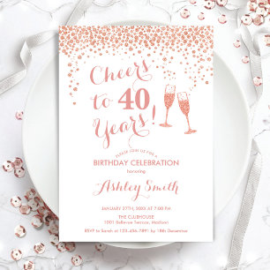 Invitación 40 Aniversario - Saludos A 40 Años De Blanco Oro R