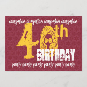 Invitación 40 aniversario SORPRESA Red Gold Modern S305