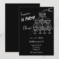 40 años Cumpleaños Torre de Champagne funky
