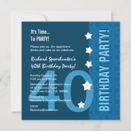 Invitación 40 Años de Hues Modernos de Blue Funny D40B