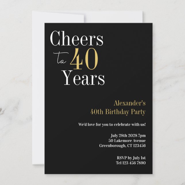 Invitación 40 años de vigilia a 40 años de Fiesta de oro negr (Anverso)