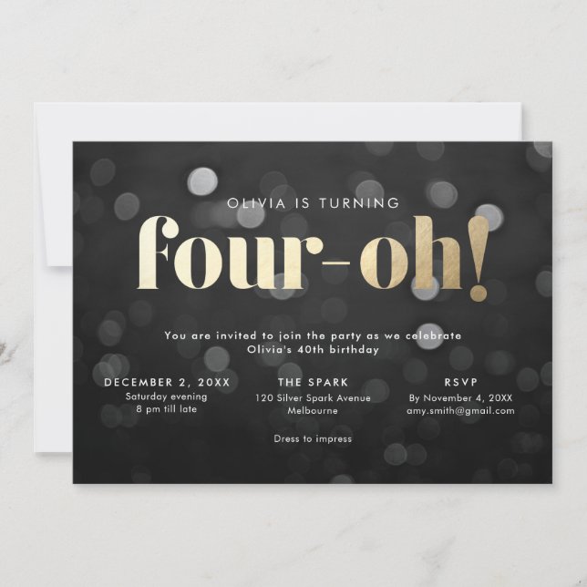 Invitación 40 Cumpleaños (Anverso)