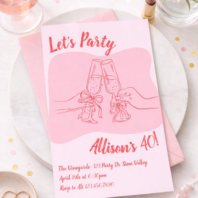 Invitación 40 cumpleaños, Brindemos Champagne (Subido por el creador)