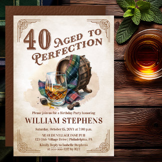Invitación 40 Cumpleaños de Escocés Perfectamente Madurado