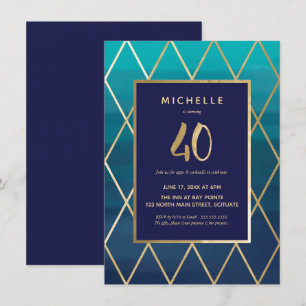 Invitación 40° cumpleaños - Elegante cuadragésimo