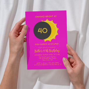 Invitación 40 cumpleaños   Fiesta de eclipse solar parcial 20