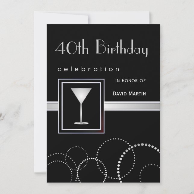 Invitación 40° cumpleaños - Personalizado para Valerie (Anverso)