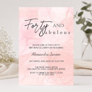 Invitación 40 & Fabuloso Aquarela Cumpleaños 40