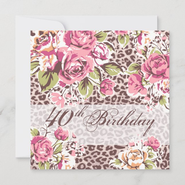Invitación 40.o cumpleaños del leopardo de la selva atractiva (Anverso)
