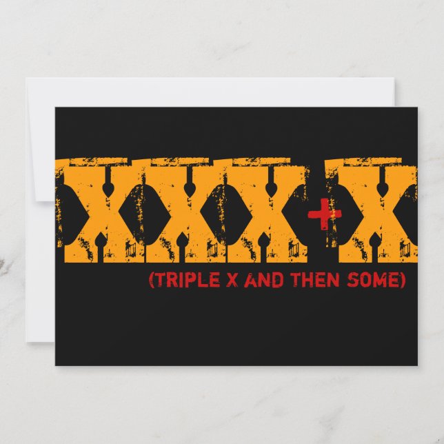 Invitación 40.o cumpleaños - X triple y entonces algo (Anverso)