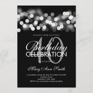 Invitación 40.o Encanto de Hollywood de la plata de la fiesta