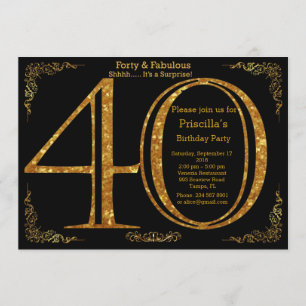 Invitación 40.o, fiesta de cumpleaños, cuarenta, Gatsby,