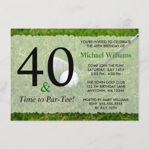 Invitación 40.o Fiesta de cumpleaños del golf