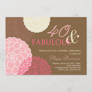 Invitación 40.o ¡Invitación 40 de la fiesta de cumpleaños y