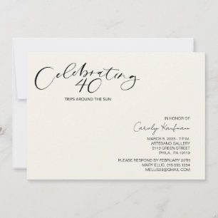 Invitación 40 viajes alrededor de la fiesta de cumpleaños mod
