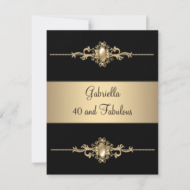 Invitación 40 y fabulosa fiesta de cumpleaños del juego del c (Anverso)