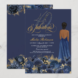 Invitación 40 y Fabuloso Aniversario de Sapphire Elegante For