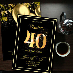 Invitación 40 y fabuloso cumpleaños