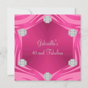 Invitación 40 y Fabuloso Cumpleaños con Joyas de Animales Exó