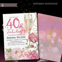 40 y fabuloso cumpleaños de champán floral