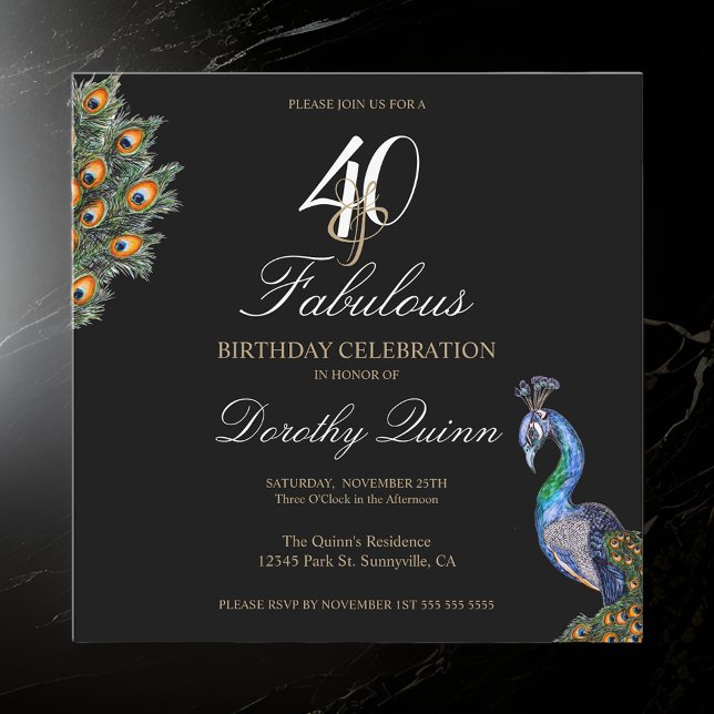 Invitación 40 y Fabuloso Elegante acuarela (Subido por el creador)
