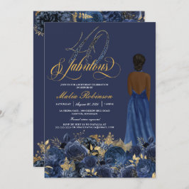Invitación 40 y Fabuloso Elegante Sapphire Cumpleaños Formal