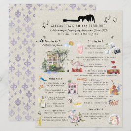 Invitación 40 y fabuloso | Itinerario de cumpleaños en Nueva