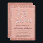 Invitación 40 y fabuloso Rosa Gold Rubor Purpurina rosa<br><div class="desc">Las invitaciones de cumpleaños rosado de Rubor,  40 y fabulosas 40 Fiestas de cumpleaños Faux Sparkle y Purpurina Rosa Gold,  son perfectas para una fiesta de cumpleaños rosada de Rosa o Rubor Pink. Estas 40 y fabulosas invitaciones para fiestas son perfectas para una fiesta de 40 cumpleaños.</div>
