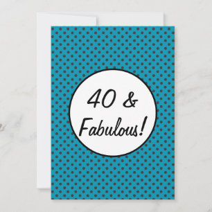 Invitación 40 y fabulosos puntos retro de polka