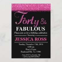 40 y purpurina fabuloso del rosa de las