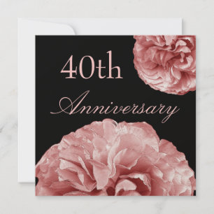 Invitación 40th Anniversary Invitation PASTEL PINK Roses