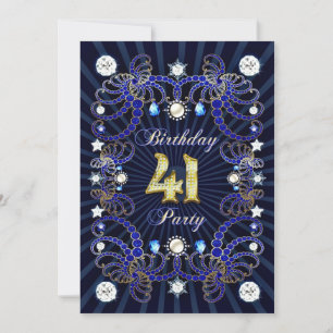 Invitación 41ª fiesta de cumpleaños con masas de joyas