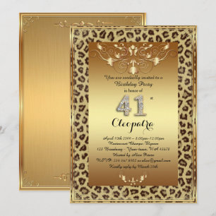 Invitación 41°, fiesta de cumpleaños 41°, oro del chita real 