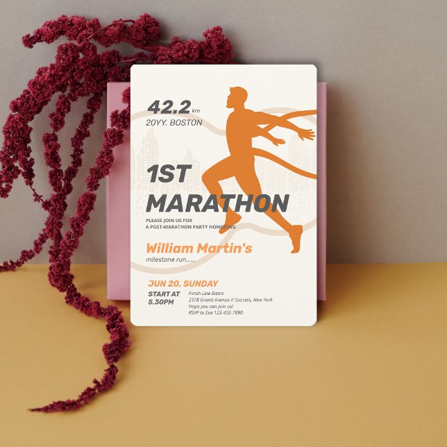 Invitación 42,2 km 1ª Maratón-Post Fiesta de Maratón (42.2km 1ST Marathon-Post Marathon Party Invitation)