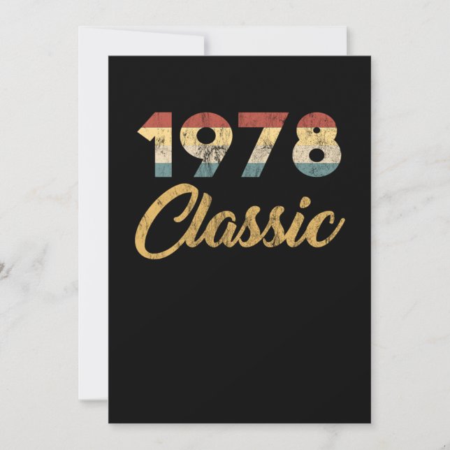 Invitación 42 nd Birthday Gift for Men And Women 1978 Classic (Anverso)