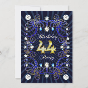Invitación 44ª fiesta de cumpleaños con masas de joyas