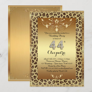 Invitación 44.o, fiesta de cumpleaños 44.a, oro real del