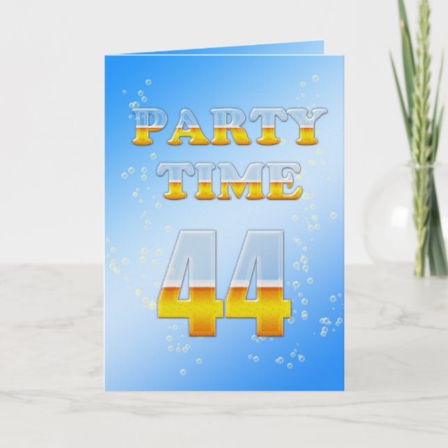 Invitación 44th birthday party invitation with lots of beer (Anverso)