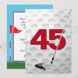 Invitación 45.ª fiesta de cumpleaños Tema del golf