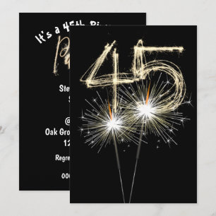 Invitación 45.º desparlante de la fiesta de cumpleaños