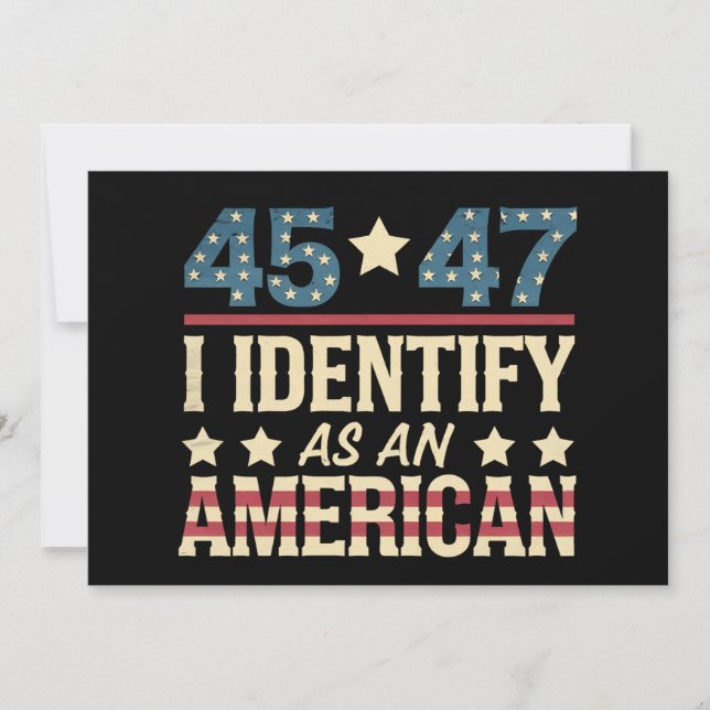 Invitación 45 47 Me Identifico Como Una Bandera Estadounidens (Anverso)