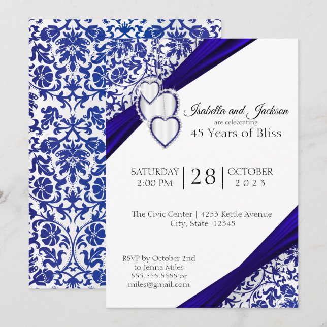 Invitación 45/65 Aniversario de Sapphire (Anverso / Reverso)