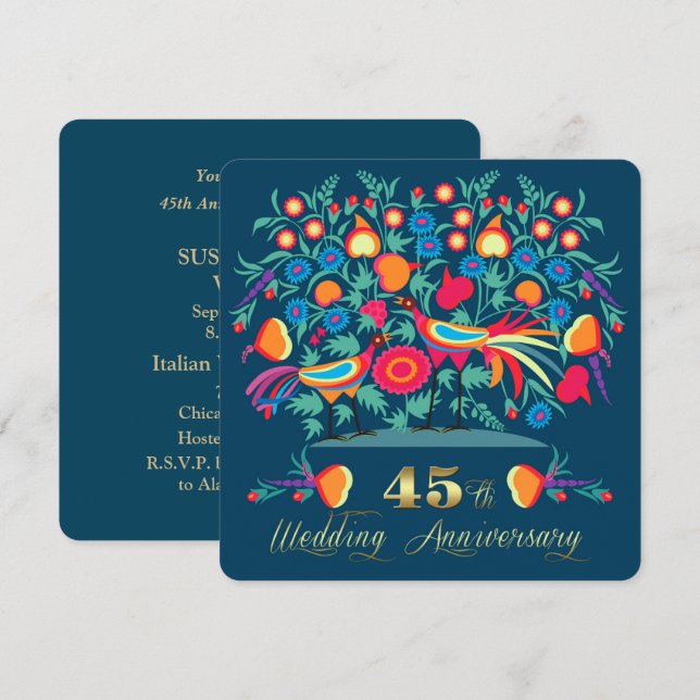 Invitación 45° Aniversario Boda del Arte Popular (Anverso / Reverso)