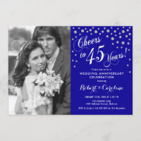 45° aniversario con foto - Plata azul zafiro
