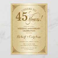 45 Aniversario de Boda - Damasco Dorado