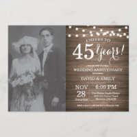 45 Aniversario de Boda Madera Rústica