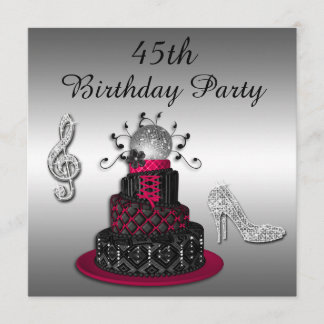 Invitación 45.o Talones de la torta y de la chispa de la diva